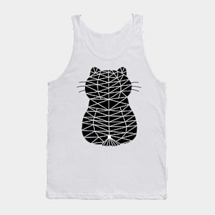 Cat sits upright, Cat Geometric for Light Tank Top